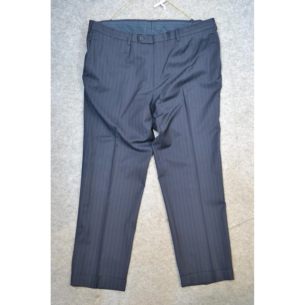 Ermenegildo Zegna Pants Mens 50R Blue Wool Stripe Mila fit Dress Trousers 40x30